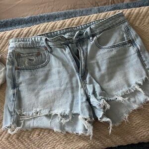 American Eagle Outfitters Light Wash Distressed Jean Shorts